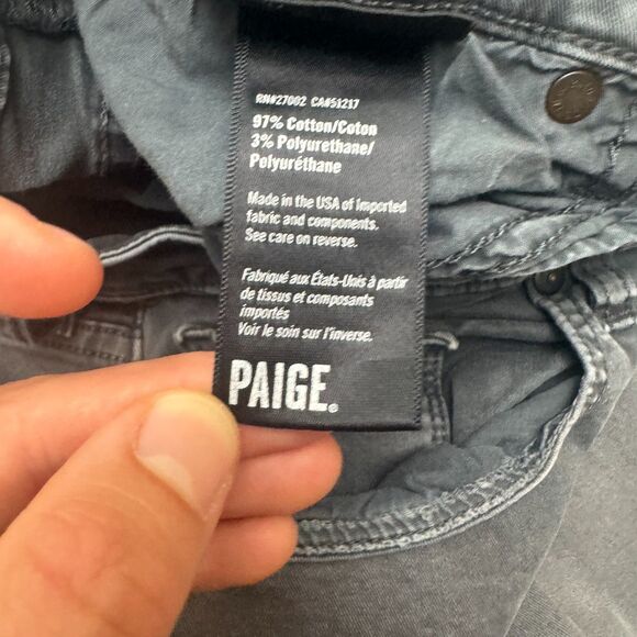 Paige Lennox Slim Fit Denim Jeans Men 33x30 Vintage Ember Faded Black Gray 32x30 - Picture 11 of 16